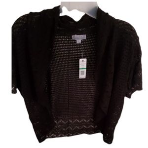 NWT Joseph A Crochet Open Front Sweater